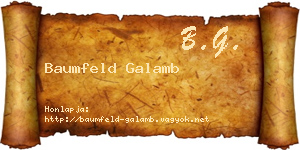 Baumfeld Galamb névjegykártya